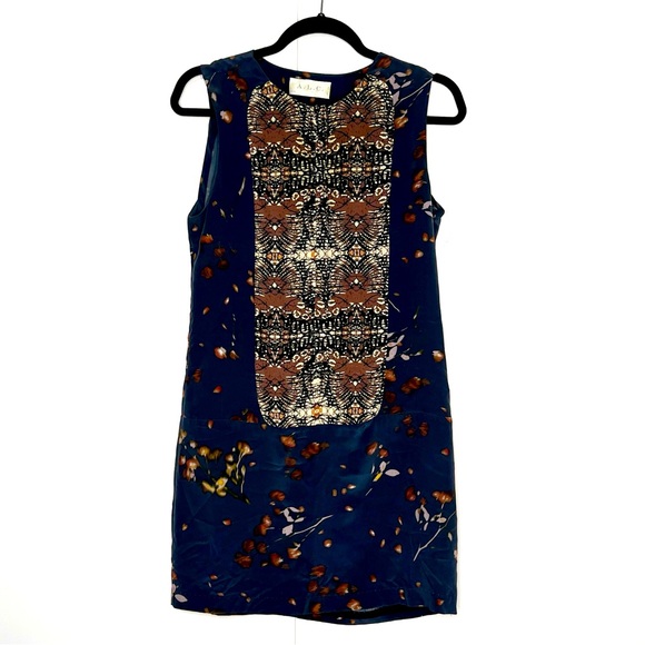 A.L.C. Blue and Taupe Patterned Dress - Picture 3 of 6